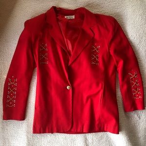 80’s Red Embellished Blazer Jacket